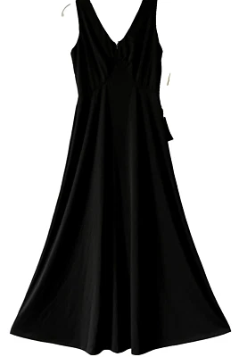 Vintage Womens Size 10 Empire Waist Black Maxi Dress The Bon Marche Seattle - Image 1 of 4