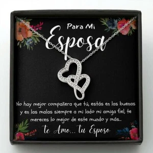 Regalo De Esposo Para Esposa Halsband Personalizado de Corazon Regalo para Mujer - Bild 1 von 8