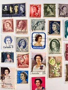 25 Stamp QUEEN ELIZABETH II Fun Pack   Random Lot of 25 Premium World Stamps - Picture 1 of 2