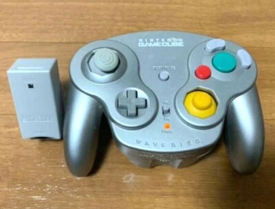 Nintendo GameCube Wireless Controller Wavebird Pad Silver Spice GC Joystick Used - Image 1 of 3