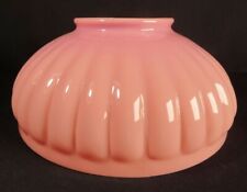 1880's Pink Melon Ribbed Embossed Victorian Art Glass Hanging Lamp Shade