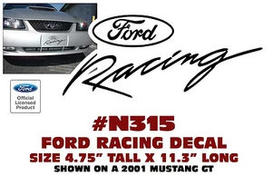 N315 FORD MUSTANG - FORD RACING - DECAL - 4.75" TALL - 11.3" LONG - LICENSED - Bild 1 von 1