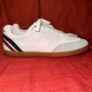 Zapatillas clásicas de cuero blanco Ben Sherman Rory, para hombre talla 10, usadas en excelente estado - Imagen 1 de 8