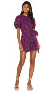 Ulla Johnbson Hollis Purple, Pink & Teal Geometric Puff Sleeve Romper Size 2 - Picture 1 of 7