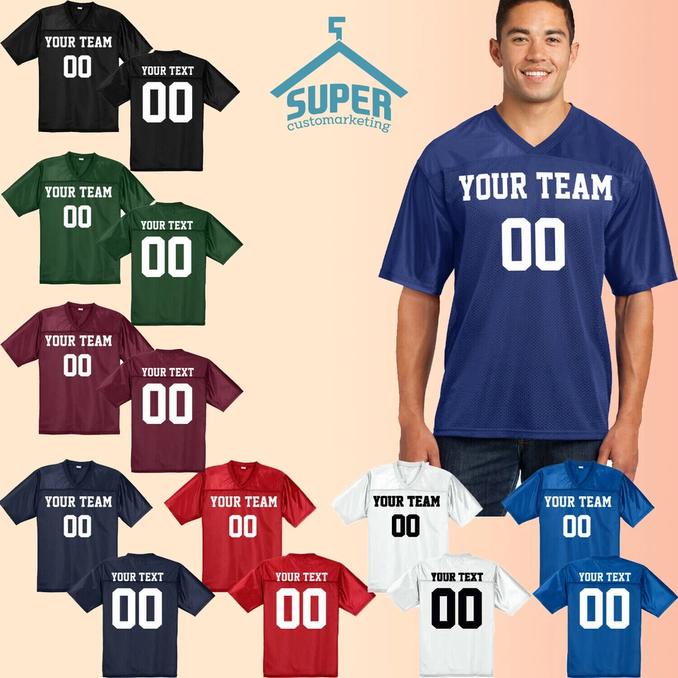 Customized JERSEY Personalized Football Jersey Name Number Own MEN Super Bowl - Image 1 of 4