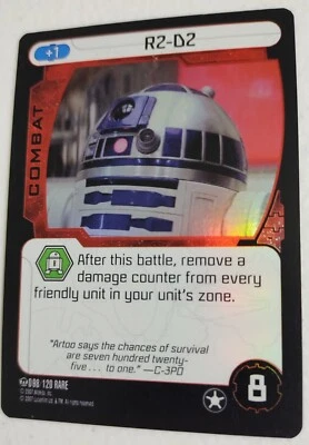 R2-D2 098/120 Very rare foil card 2007 star wars pocketmodel TCG card game 2007 - Image 1 of 3