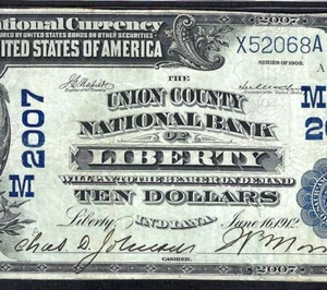 ๐บ๐ธ IN 1902 $10 DATE-BACK โโ LIBERTY, INDIANA โโ PMG VERY FINE 25 SCARCE NOTE! - Picture 1 of 3