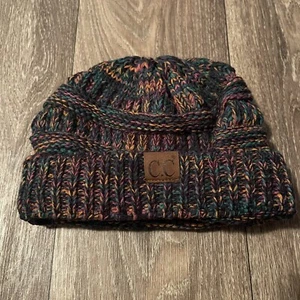 C.C. Strick Beanie Wintermütze Einheitsgröße schwarz mit mehrfarbig Damen - Bild 1 von 5