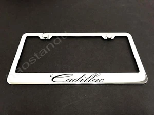 1xCadillac STAINLESS STEEL LICENSE PLATE FRAME + Screw Caps - Bild 1 von 1