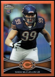 2012 Topps Chrome Orange Refractors Bears Football Card #123 Shea McClellin