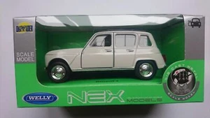 WELLY RENAULT 4 WHITE 1:34 DIE CAST METAL MODEL NEW IN BOX - Imagen 1 de 6