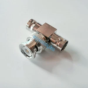 BNC Male to Two BNC Female jack Triple T in Series Adapter Connector 3 Way - Picture 1 of 5
