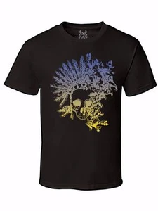 NW MEN PRINTED INDIAN SKULL FLORAL DESIGN FUNNY HIPSTER ROCK & ROLL TEE T-Shirt - Picture 1 of 14