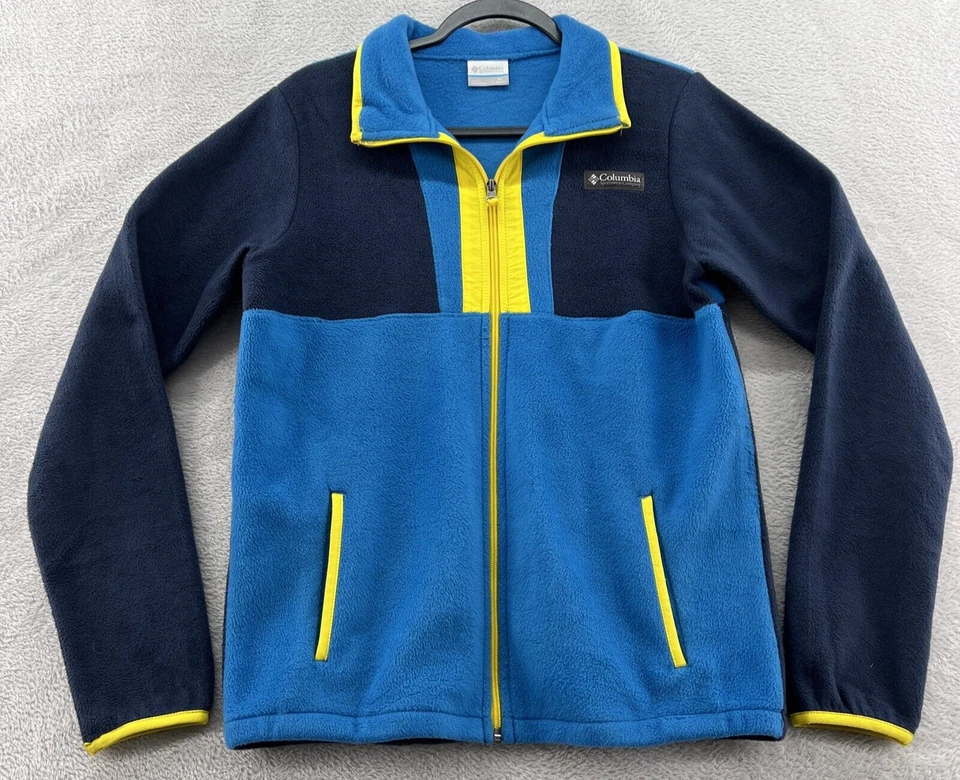 Chaqueta Columbia Juvenil XL Back Bowl Polar Cremallera Completa Chaqueta Azul Amarillo Foto 1 de 4