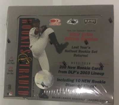 Donruss DLP 2003 novato y caja de pasatiempos de béisbol intercambiada sellada de fábrica Foto 1 de 4