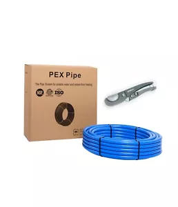 EFIELD 3/4" x 100ft Blue Pex B Tubing/Pipe For Potable Water With Pipe Cutter - Picture 1 of 4