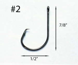 PACK DE 100 anzuelos de pesca en línea circulares sin desplazamiento talla #2 TACKLEWORKS 7381 - Imagen 1 de 1