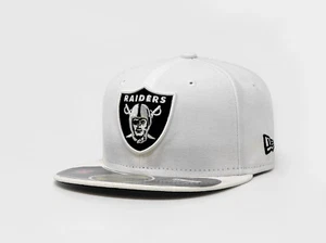 New Era 59Fifty Kids Boys Cap Oakland Raiders White On Field Sideline Fitted Hat - Picture 1 of 5