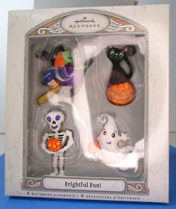 Hallmark Halloween Ornament 4er Set FRIGHTFUL FUN *Geist beschädigt* - Bild 1 von 8