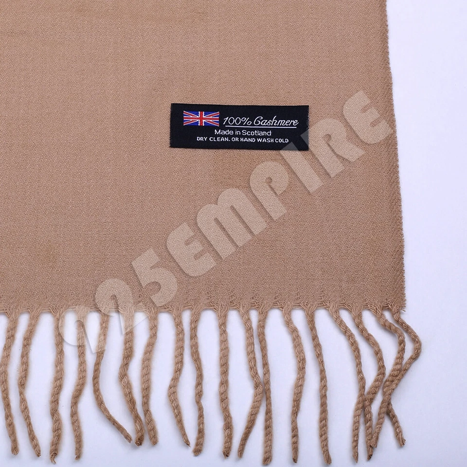 Men Women 100% CASHMERE Scarf Warm PLAIN solid Wool SCOTLAND Winter Scarves - Image 1 of 1