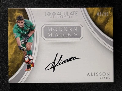2017 Panini Immaculate FIFA ALISSON 3/99 On Card Auto Modern Marks SP #MM-A - Image 1 of 3
