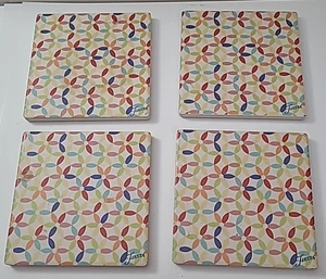 Juego de posavasos para bebidas con flores de cocina Thirstystone Fiesta x 4 fondo de corcho multicolor - Imagen 1 de 10