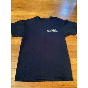 T-shirt uomo Salt Life Fish Surf Dive Sail Live Salty nera rossa taglia small - Foto 1 di 5