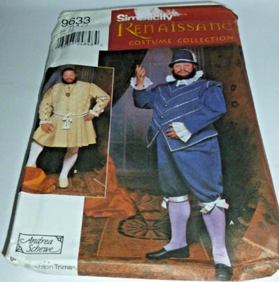 Elizabethan King Henry 8th Tudor Doublet Hat Costume Sewing Pattern 9633 43-51 - Image 1 of 4