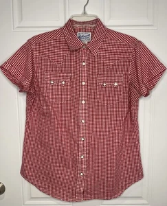 Vintage Rockmount Womens XL Ranch Wear Red Gingham Short Sleeve Shirt Pearl Snap - Picture 1 of 6