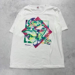 Vintage T Shirt Womens XL White Single Stitch Graphic Print 90s Nature (E) - Picture 1 of 3