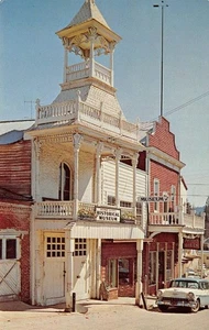 Old Firehouse NEVADA CITY California Street Scene 1950s Chrome Vintage Postcard - Picture 1 of 2
