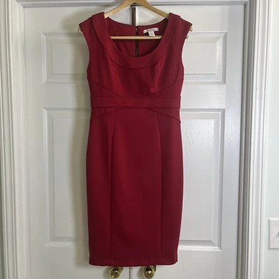 Vestido ajustado rojo sin mangas White House Black Market talla 6 Foto 1 de 4