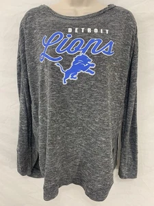 DETROIT LIONS ~ Womens L / LARGE Pullover Long Sleeve T-shirt Tee SUPER SOFT - Picture 1 of 12