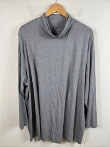J Jill Top Womens 4X Luxe Supima Turtleneck Tunic Gray Stretch Long Sleeve - Picture 1 of 6