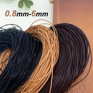 Runde Echt Leder Kordel zum Selbermachen Schmuck Halskette/Armband Herstellung Schnur - Bild 1 von 13