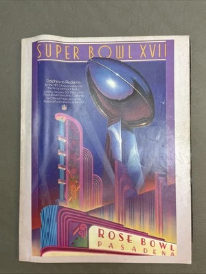 NFL Super Bowl XVII 17 1983 Official Program Magazine Dolphins Vs Redskins Rose - Image 1 of 4