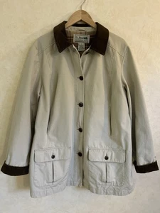 Vintage LL Bean Flanell gefüttert Adirondack Barn Coat Damen XL Jacke Khaki 267093 - Bild 1 von 24