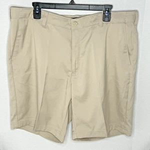 PGA Tour Men’s Khaki Light Tan Flat Front Casual Performance Shorts Size 40 - Picture 1 of 10