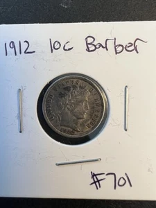1912-P  XF+AU   Barber Dime    Nice Coin   - Picture 1 of 2