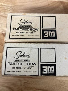 Vintage 3M Sasheen Pull String Tailored Bow Green/Red 100+ Bows NOS Made In USA - Picture 1 of 5