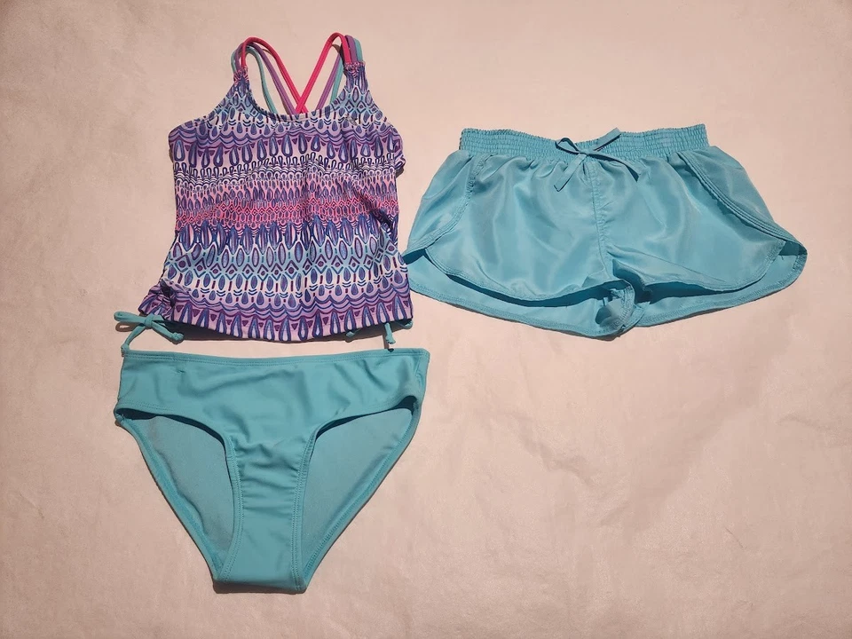 Новый с Ярлыками Zeroxposur три изделия танкини купальник комплект 10-12 девочек - Изображение 1 из 1
