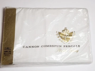 Cannon Combspun Percale Double 81x108 Fitted Royal Family All Cotton USA - Image 1 of 4