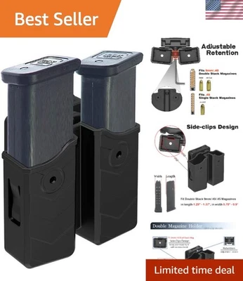 Heavy-Duty Double Magazine Holder with Tool-Free Retention for Smooth Access - Image 1 of 4