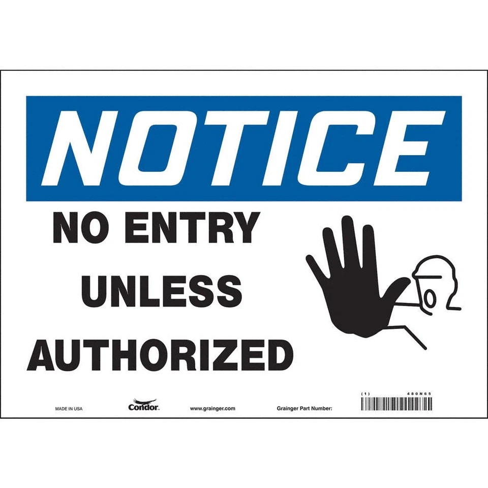 CONDOR 480N65 Safety Sign,10 inx14 in,Vinyl 480N65 - Image 1 of 1