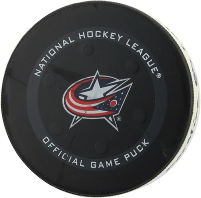 Columbus Blue Jackets Game-Used Puck vs. Toronto Maple Leafs on March 7, 2022 - Image 1 of 2