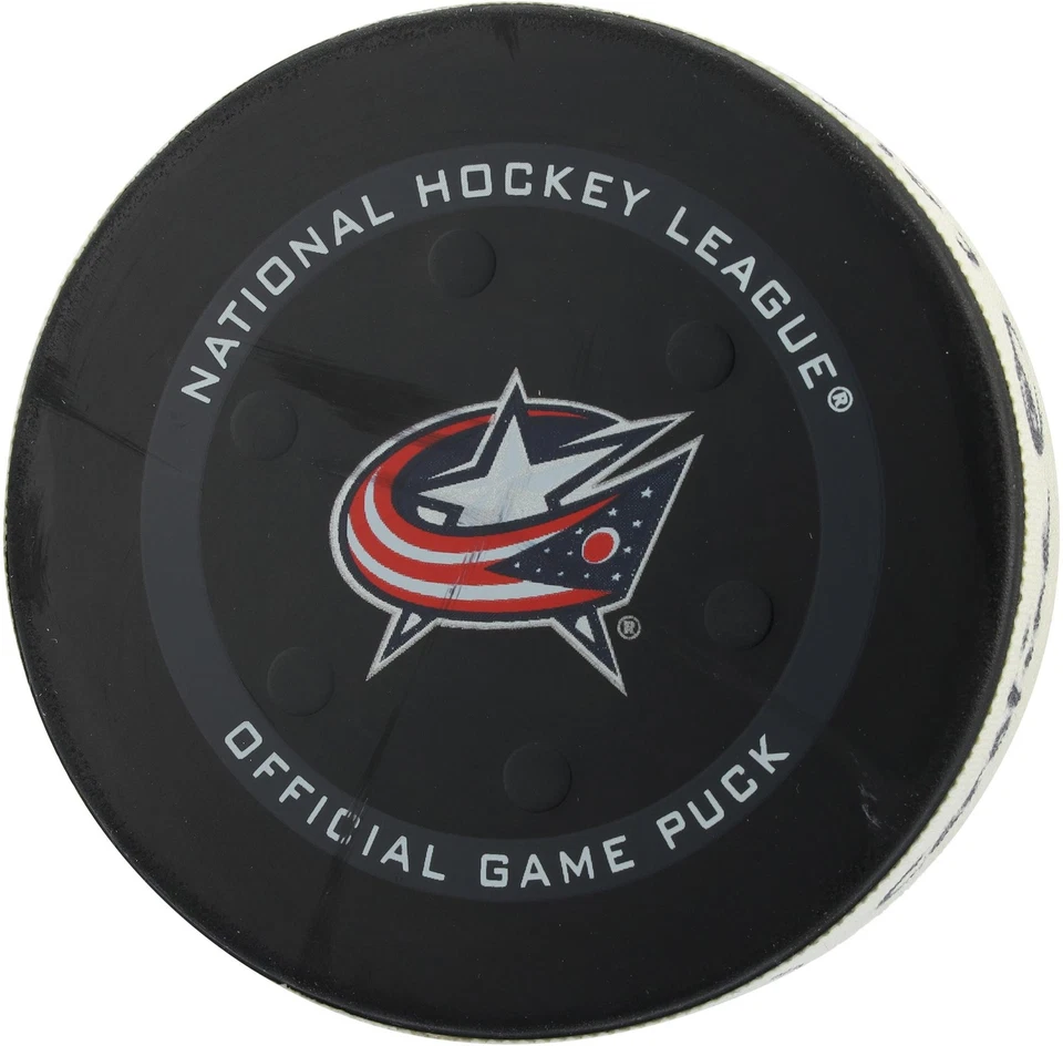 Columbus Blue Jackets Game-Used Puck vs. Toronto Maple Leafs on March 7, 2022 - Image 1 of 2