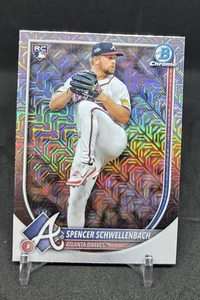 2025 Bowman Chrome Spencer Schwellenbach #84 Mega Box Mojo Refractor RC Braves - Bild 1 von 2