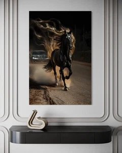 Leinwand Bild Abstrakt Dekoration Bilder Pferd Sportwagen Logo Marke - Bild 1 von 4