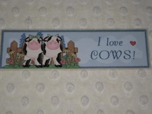 PRIMITIVE I LOVE COWS LAMINATED BOOKMARK BLUE - Picture 1 of 1