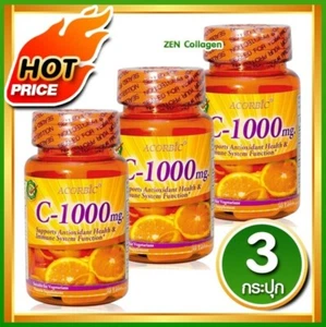 x3 ACORBIC Vitamin C 1000 mg Antioxidant Immune Health Vegetarian 30 tablet - Picture 1 of 10